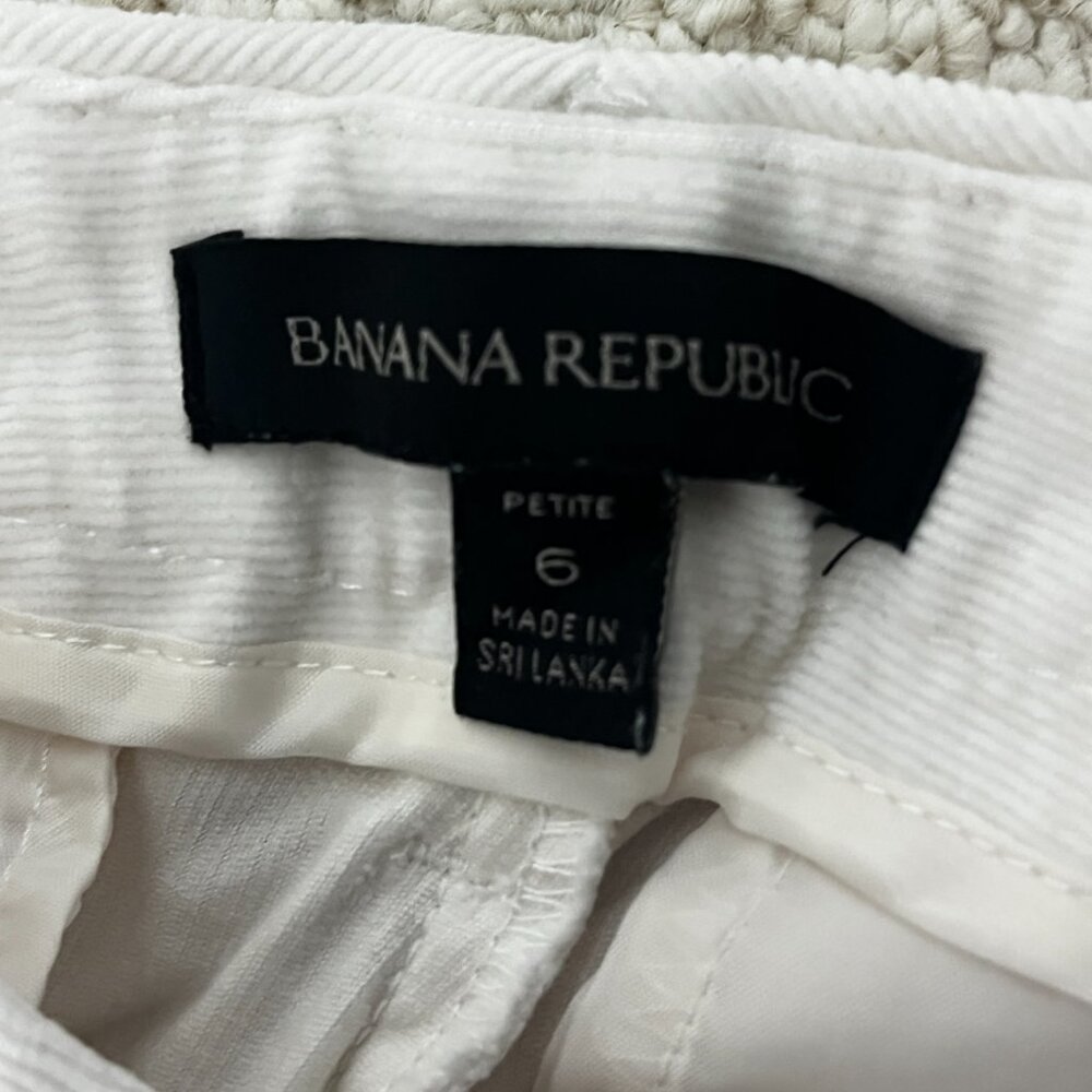 2/$30 Banana Republic Cream White Wide Leg Corduroy Pants 6 Petite - Picture 5 of 7